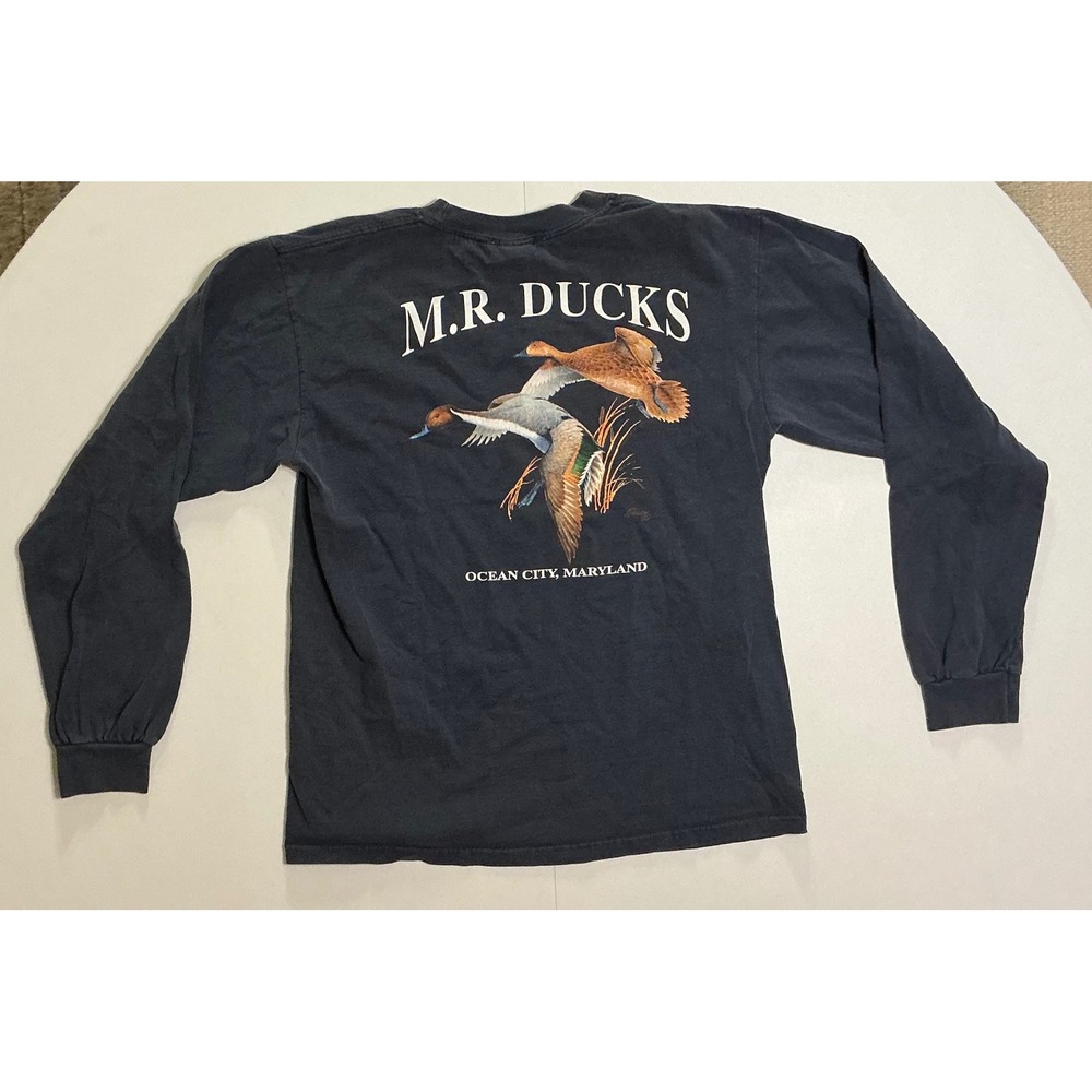 M.R. Ducks Ocean City Maryland Long Sleeve Graphic T-Shirt‎ Mens Medium Navy